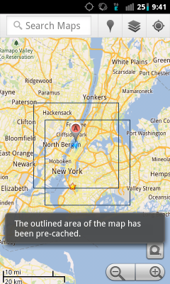 Pre-cached Google Maps on Android